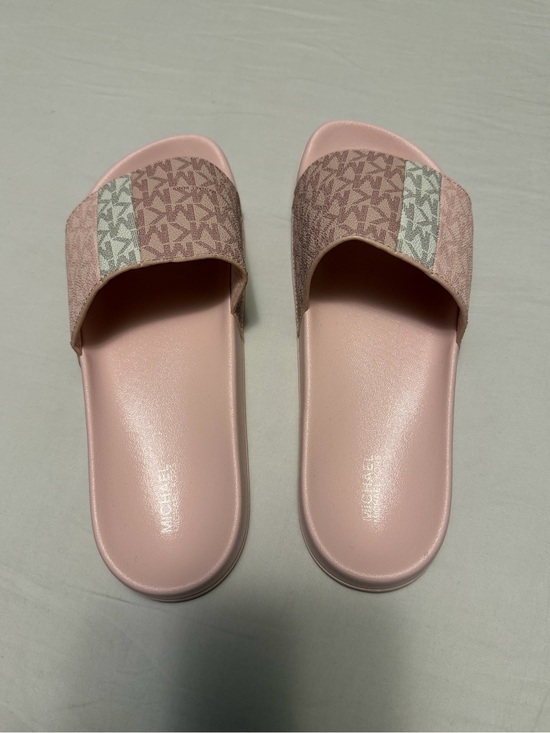 Michael Kors Shoes - Michael Kors Blush Pink Logo Slide Sandals